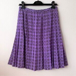 Chanel silk logo pleated skirt